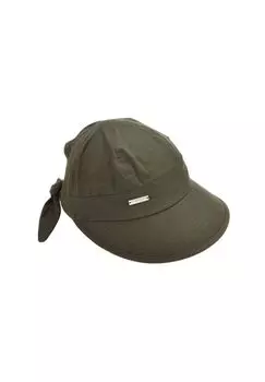 Кепка из хлопчатобумажной ткани с бантом 468796-0 SEEBERGER, цвет Khaki One Size