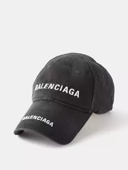 Кепка из хлопкового твила с вышитым логотипом Balenciaga, черный