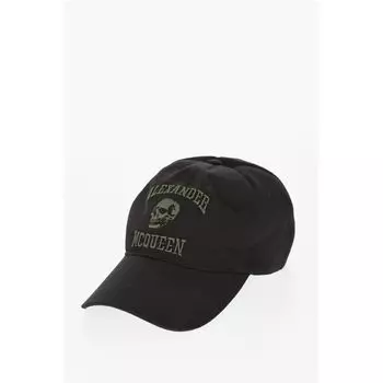 Кепка из хлопкового твила с вышивкой Alexander Mcqueen, Black