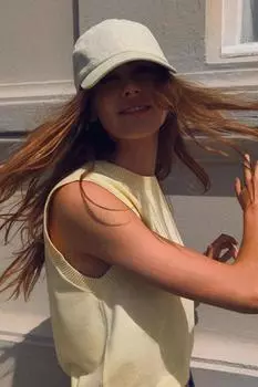 Кепка из линеной саржи ZARA, экрю
