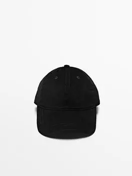Кепка из вельвета 100% хлопок Massimo Dutti, черный