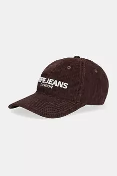 Кепка из вельвета с козырьком Pepe Jeans, коричневый