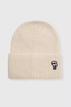 Кепка Karl Lagerfeld из смесовой шерсти, бежевый