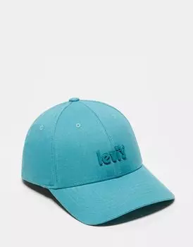 Кепка Levi's бирюзово-синего цвета с логотипом-постером