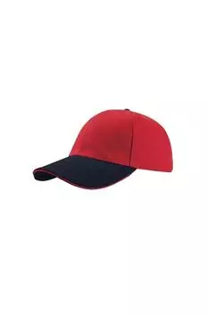 Кепка Liberty Sandwich Heavy Brush из хлопка с 6 панелями (2 шт. в упаковке) Atlantis, красный