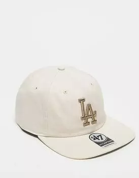 Кепка Los Angeles Dodgers с прямым козырьком бежевого цвета 47 Brand