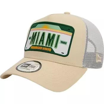Кепка Miami Plat Trucker New Era, бежевый