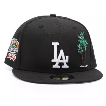 Кепка MLB LOS ANGELES DODGERS PALM TREE 100TH ANNIVERSARY PATCH 59FIFTY CAP New Era, цвет Black / White----