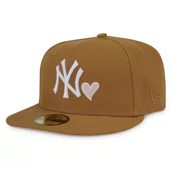 Кепка MLB New York Yankees Heart Pink Under Brim 59Fifty New Era, бежевый