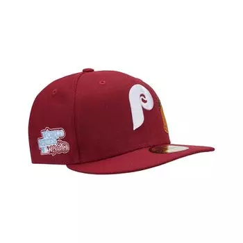 Кепка MLB PHILADELPHIA PHILLIES 1980 WORLD SERIES PATCH 59FIFTY CAP New Era, цвет Dunkelrot/Blau