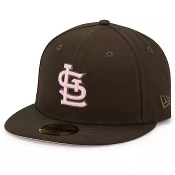 Кепка MLB St. Louis Cardinals розовая нижняя кромка 59Fifty New Era, темно-коричневый