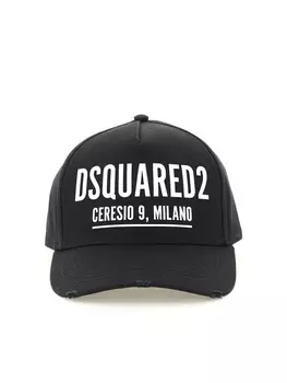 Кепка мужская Dsquared2 с надписью, черный / белый
