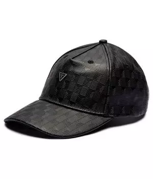 Кепка мужская Guess из экокожи с тиснением, черный
