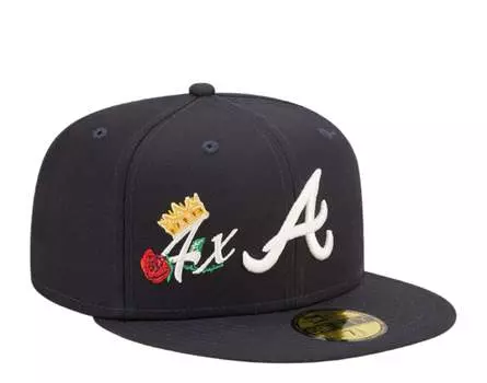 Кепка New Era 59Fifty MLB Atlanta Braves Crown 3X Champs Navy Fitted 60243476