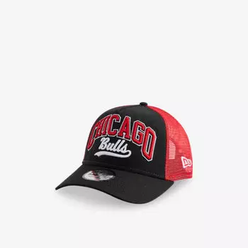 Кепка New Era 9Forty Chicago Bulls NBA Script хлопковая с сетчатой вставкой, черно-красный