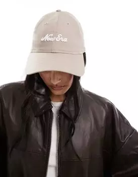 Кепка New Era 9Twenty цвета экрю с надписью-логотипом