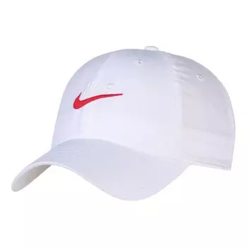 Кепка Nike Sportswear Heritage86 Futura Washed Cap 'White Red', белый