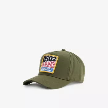 Кепка on the beach из хлопкового твила с вышивкой Dsquared2, цвет military