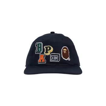 Кепка патч-панели BAPE Multi Fonts, темно-синяя
