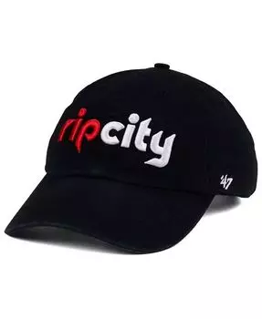 Кепка Portland Trail Blazers CLEAN UP с ремешком на спине '47 Brand, черный