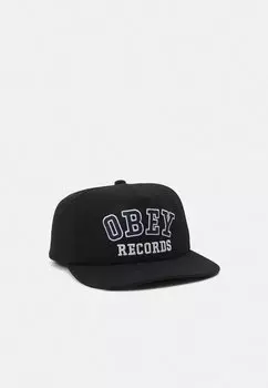 Кепка RECORDS 5 PANEL SNAPBACK UNISEX Obey Clothing, черный