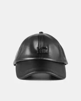 Кепка с эффектом кожи и соответствующим логотипом LC Lola Casademunt, черный