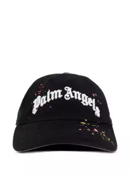 Кепка с эффектом разбрызганной краски и логотипом PALM ANGELS, черный