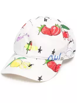 Кепка с графичным принтом и вышитым логотипом MSGM, белый