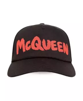 Кепка с изогнутым козырьком и логотипом Alexander Mcqueen, черный
