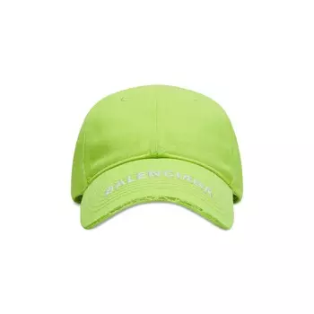 Кепка с козырьком с логотипом Balenciaga, цвет: флюоресцентный желтый/белый