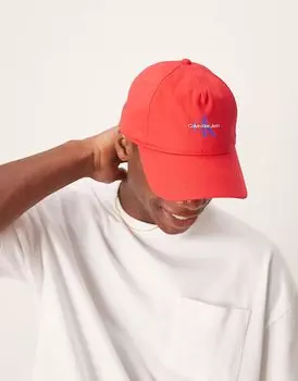 Кепка с логотипом Calvin Klein Jeans красного цвета