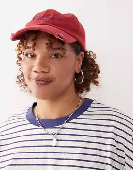 Кепка с логотипом COLLUSION красного цвета