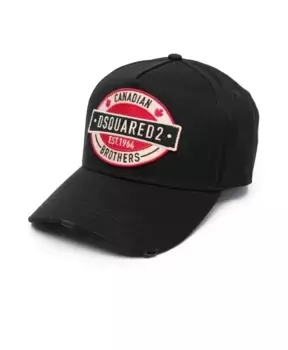 Кепка с логотипом R и застежкой Dsquared2, черный