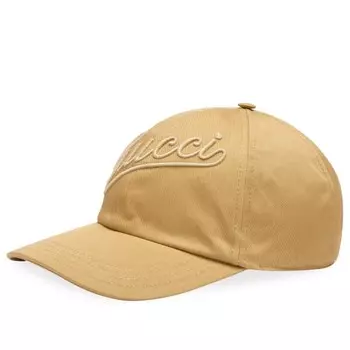 Кепка с логотипом Script Gucci, коричневый