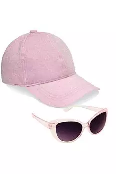 Кепка с люрексом и комплект солнцезащитных очков CityComfort, розовый