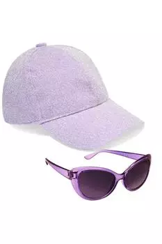 Кепка с люрексом и комплект солнцезащитных очков CityComfort, фиолетовый