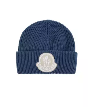 Кепка с нашивкой логотипом Moncler, синий