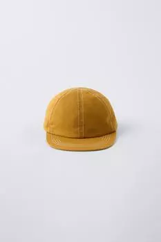 Кепка с отстрочкой ZARA, цвет mustard