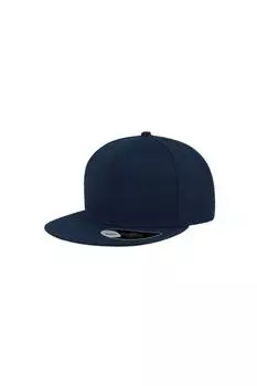 Кепка с плоским козырьком Snap Back, 6 панелей Atlantis, темно-синий