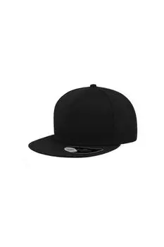 Кепка с плоским козырьком Snap Back, 6 панелей Atlantis, черный