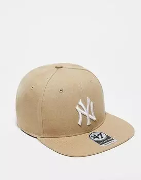Кепка с прямым козырьком NY Yankees бежевого цвета 47 Brand