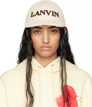 Кепка с узором «ёлочка» цвета «Off-White» Lanvin