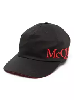 Кепка с вышитым логотипом Alexander McQueen, черный