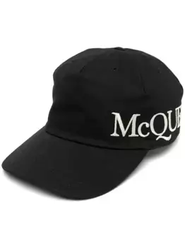 Кепка с вышитым логотипом Alexander McQueen, черный