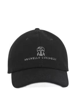 Кепка с вышитым логотипом Brunello Cucinelli, черный