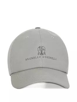 Кепка с вышитым логотипом Brunello Cucinelli, серый