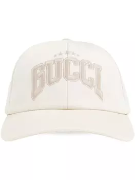 Кепка с вышитым логотипом Gucci, нейтральный цвет