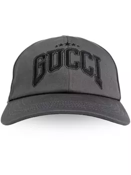 Кепка с вышитым логотипом Gucci, серый