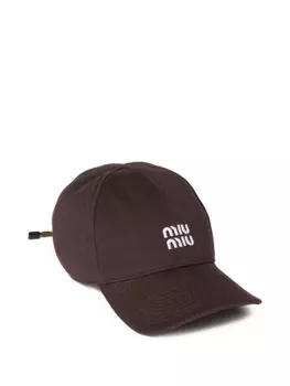 Кепка с вышитым логотипом Miu Miu, коричневый