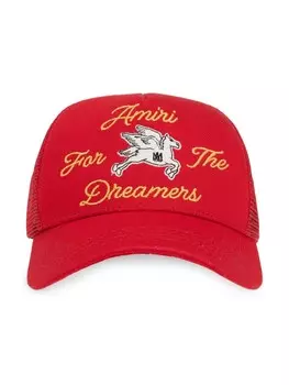 Кепка с вышитым лозунгом AMIRI KIDS, красный